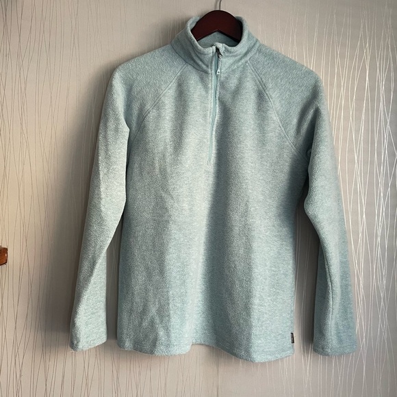 Eddie Bauer Women’s Small Fleece Quarter Zip, Classic Fit, Soft Teal - Picture 2 of 7